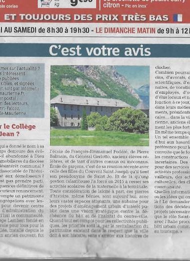 Que va devenir le Collège de Saint-Jean ?